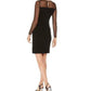 Vestido justo com detalhe de ilusão Calvin Klein Performance feminino, preto, tamanho 2, pequeno