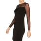 Vestido justo com detalhe de ilusão Calvin Klein Performance feminino, preto, tamanho 2, pequeno
