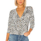 Suéter feminino Sanctuary Xoxo com estampa animal, marrom, tamanho extra pequeno