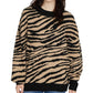 Suéter feminino Sanctuary Wild Kingdom com estampa animal, preto, tamanho extragrande