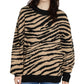 Suéter feminino Sanctuary Wild Kingdom com estampa animal, preto, tamanho grande