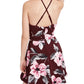Vestido floral infantil Speechless, corte A, vermelho, tamanho 11