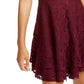 Vestido infantil de renda com saia dupla evasê, roxo, tamanho 7