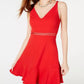 Vestido Skater com Decote em V Speechless Junior's Vermelho Tamanho 13