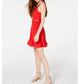 Vestido Skater com Decote em V Speechless Junior's Vermelho Tamanho 13