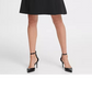 Vestido feminino DKNY com lantejoulas e crepe, corte justo e flare, preto, tamanho 4