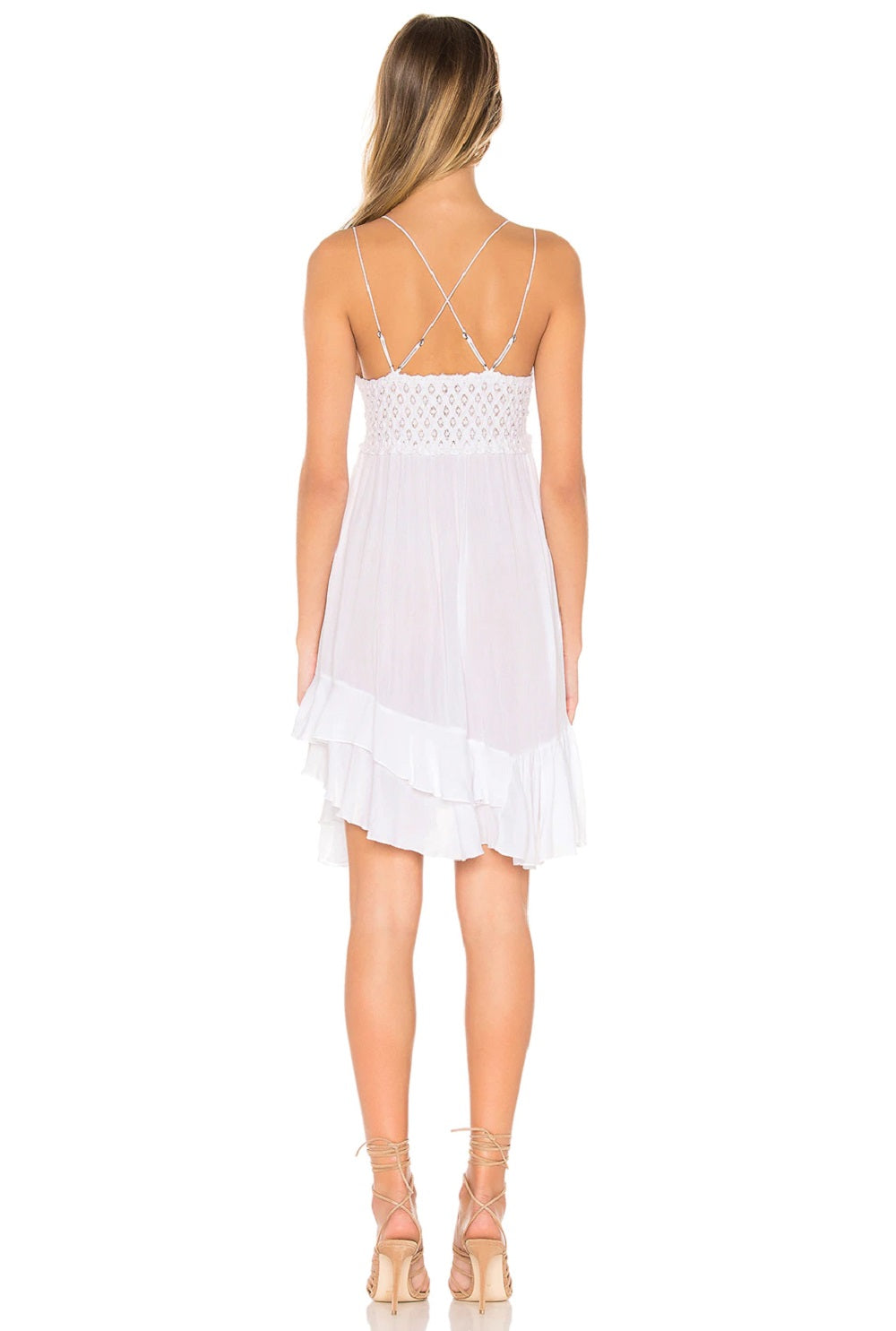 Camisa íntima feminina Adella com babados, tamanho grande, branca, da Free People