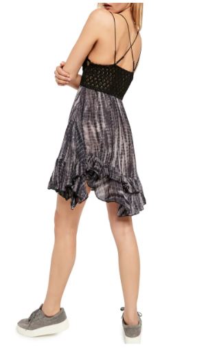 Vestido Adella Tie Dye Slip para Mulheres Free People, Preto, Tamanho X-S