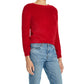 Suéter vintage feminino à prova de intempéries com cílios, vermelho, tamanho extragrande