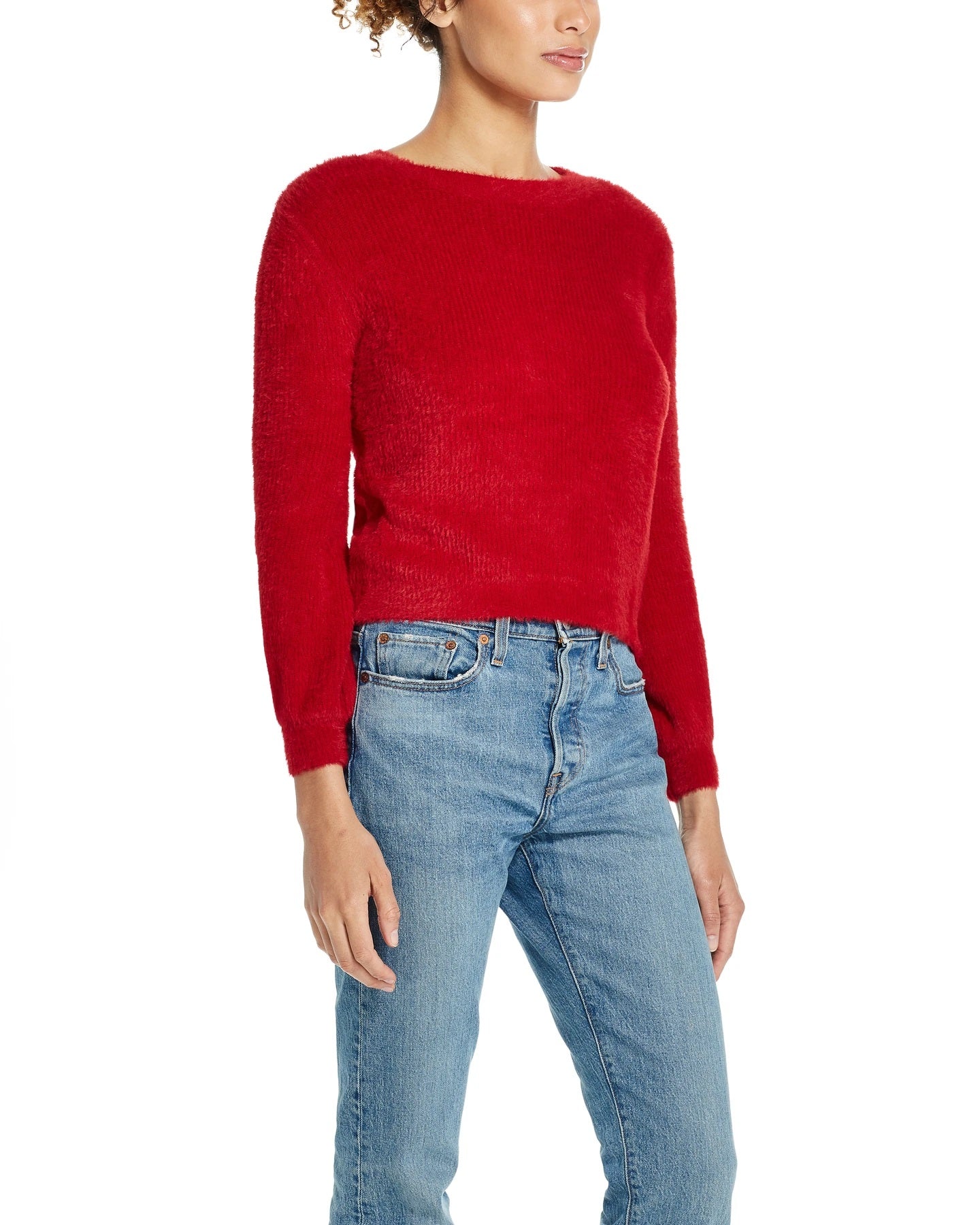 Suéter vintage feminino à prova de intempéries com cílios, vermelho, tamanho extragrande