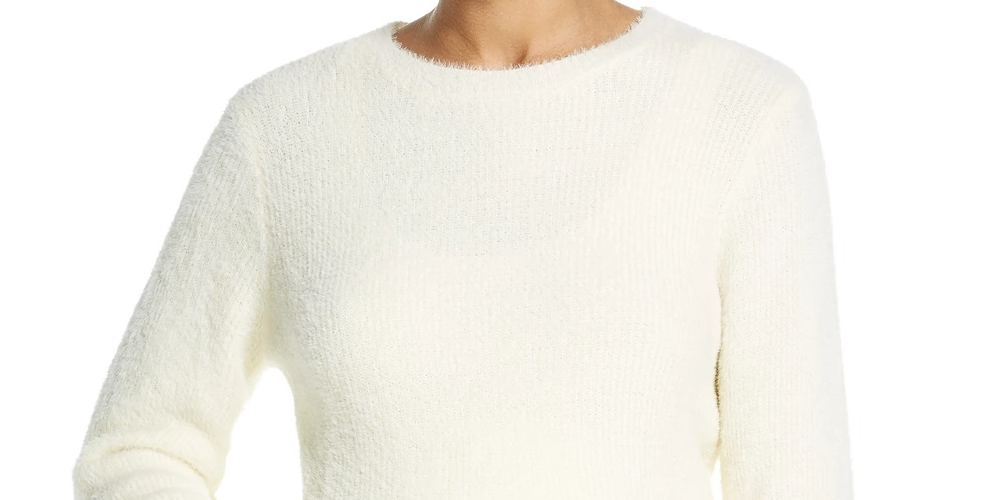 Suéter feminino vintage à prova de intempéries com cílios, branco, tamanho extragrande