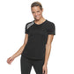 Camiseta de corrida feminina Adidas com 3 listras no ombro, preta, tamanho pequeno