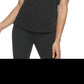Camiseta de corrida feminina Adidas com 3 listras no ombro, preta, tamanho pequeno