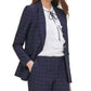 Tommy Hilfiger Blazer Feminino com Estampa de Janela e Botão Único Azul Tamanho 2