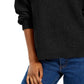 Suéter Hippie Rose Juniors Chenille com decote em V, preto, tamanho pequeno
