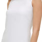 Tommy Hilfiger Blusa sem mangas com decote em V e babados, tamanho P, branca