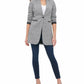 Blazer xadrez feminino Tommy Hilfiger para usar no trabalho, jaqueta cinza, tamanho 2