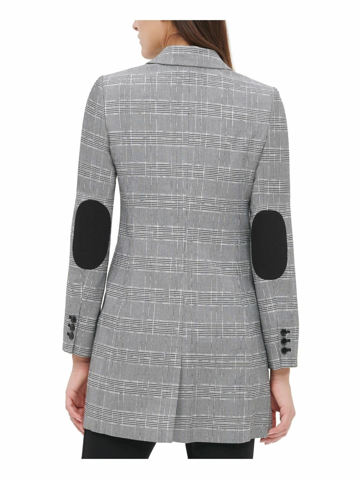 Blazer xadrez feminino Tommy Hilfiger para usar no trabalho, jaqueta cinza, tamanho 2