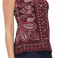 Blusa Tommy Hilfiger Feminina Estampada Paisley com Botões e Gola Vermelha Tamanho Médio