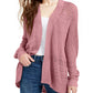 Cardigan Hippie Rose Juniors Texturizado Manga Dolman Roxo Tamanho P