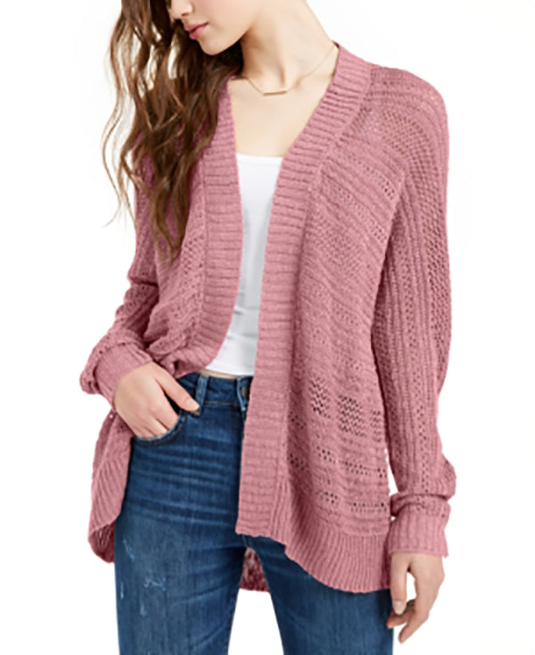 Cardigan Hippie Rose Juniors Texturizado Manga Dolman Roxo Tamanho P