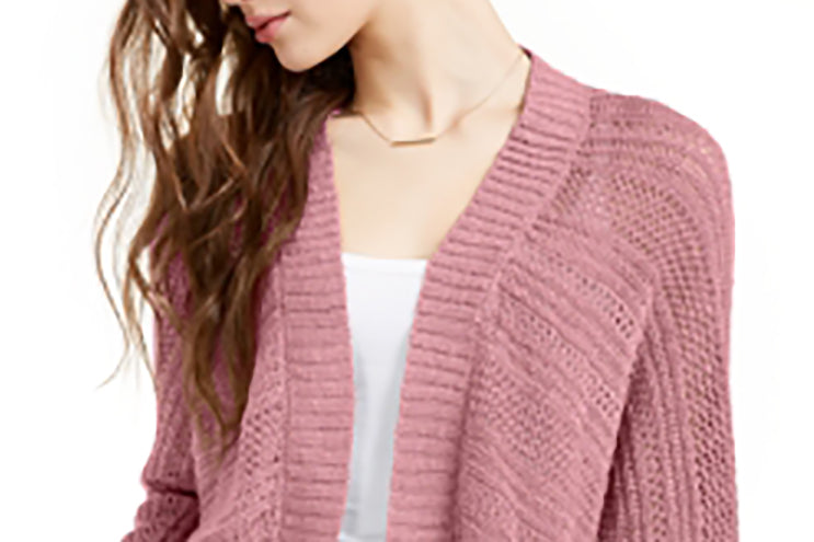 Cardigan Hippie Rose Juniors Texturizado Manga Dolman Roxo Tamanho P