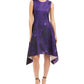 Vestido feminino N Natori com estampa floral abstrata e corte A, roxo, tamanho 16