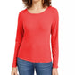 Top canelado com borda de alface Hippie Rose Juniors vermelho brilhante tamanho pequeno