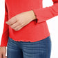 Top canelado com borda de alface Hippie Rose Juniors vermelho brilhante tamanho pequeno