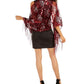 INC International Concepts Feminino Art Déco Sequin Wrap Vermelho Tamanho Regular