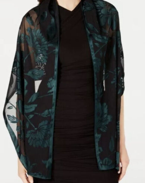 INC International Concepts Blusa Feminina Burnout Contraste Floral Verde Tamanho Regular