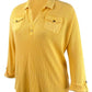 Tommy Hilfiger Blusa Waffle Popover Feminina Amarelo Brilhante Tamanho P
