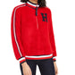 Tommy Hilfiger Moletom Sherpa Listrado Feminino Vermelho Tamanho X-G