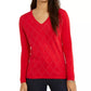 Tommy Hilfiger Suéter Feminino de Algodão Argyle com Tachas, Médio, Vermelho, Tamanho X-S