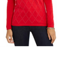 Tommy Hilfiger Suéter Feminino de Algodão Argyle com Tachas, Médio, Vermelho, Tamanho X-S