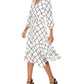 Vestido midi xadrez com babados e bainha, tamanho 14, da Jessica Howard, feminino