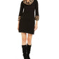 Vestido suéter feminino Jessica Howard com estampa animal e acabamento preto, tamanho extragrande