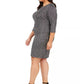 Vestido feminino plus size pied-de-poule com brilho e fenda, tamanho 18W, da Jessica Howard