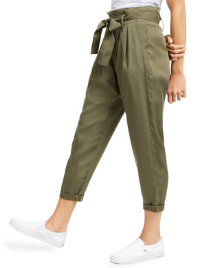 Calça Paperbag de Cintura Alta Indigo Rein Juniors Verde Tamanho P