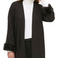 Cardigan Calvin Klein Feminino com Punho de Pele Sintética Preto Tamanho Grande