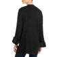 Cardigan Calvin Klein Feminino com Punho de Pele Sintética Preto Tamanho Grande