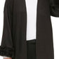 Cardigan Calvin Klein Feminino com Punho de Pele Sintética Preto Tamanho Grande