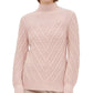 Suéter Calvin Klein Feminino Popcorn Knit Gola Falsa Rosa Tamanho X-G