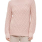 Suéter Calvin Klein Feminino Popcorn Knit Gola Falsa Rosa Tamanho X-G