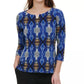 Blusa Calvin Klein Feminina Manga 3/4 Azul Tamanho X-G