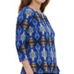 Blusa Calvin Klein Feminina Manga 3/4 Azul Tamanho X-G