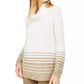Suéter feminino Calvin Klein listrado gola alta marrom tamanho grande