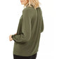 Blusa feminina Michael Kors com babados, manga comprida, gola V, verde, tamanho pequeno