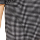 Blusa feminina Michael Kors preta xadrez, manga curta, gola redonda, tamanho grande, prateada