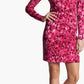 Vestido curto feminino Michael Kors com estampa floral e babados, tamanho médio, rosa Tedo